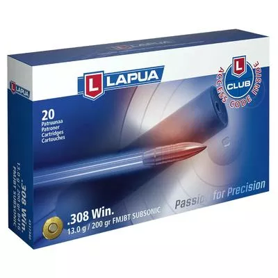 Am. Kul. Lapua FMJBT Subsonic - .308 Win 13,0g FMJBT - Opk. 20 Szt.