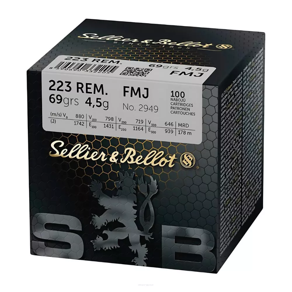 Am. Kul. Sellier&Bellot FMJ - .223 Rem 69gr FMJ - Opk. 100 szt.