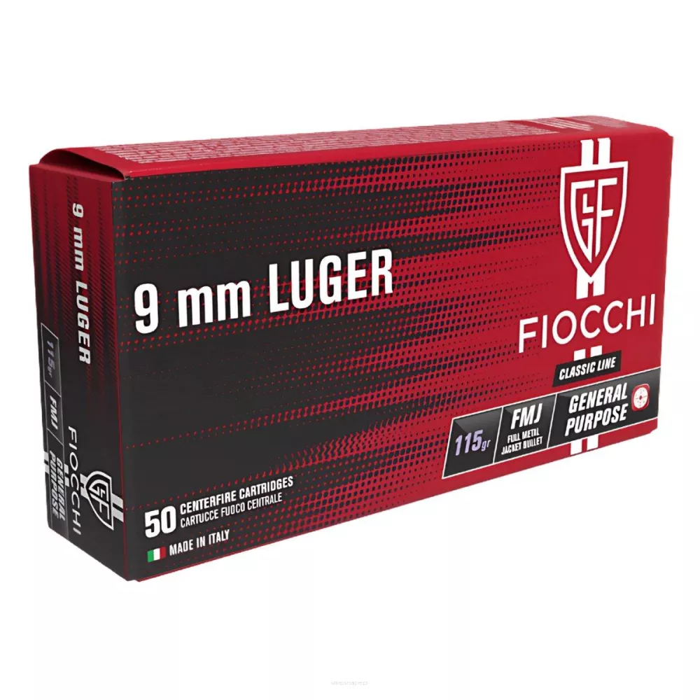 Am. Kul. Fiocchi - 9x19 7,5 g / 115 gr FMJ - Opk. 50 szt.