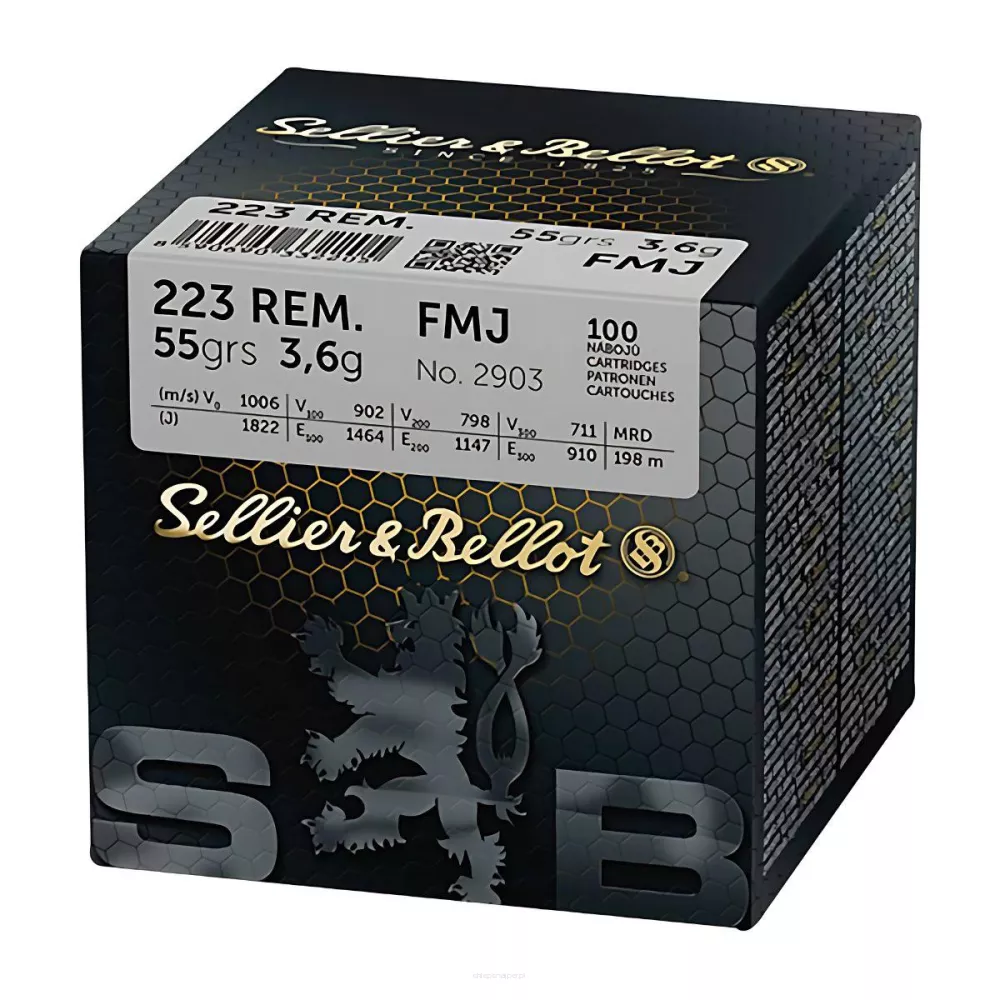 Am. Kul. Sellier&Bellot FMJ - .223 Rem 3,6g FMJ - Opk. 100 szt.
