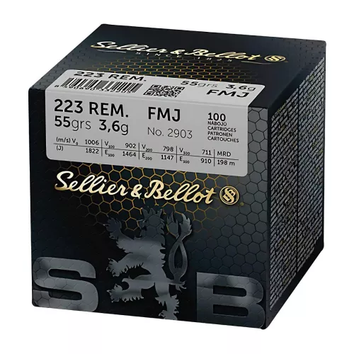Am. Kul. Sellier&Bellot FMJ - .223 Rem 3,6g FMJ - Opk. 100 szt.