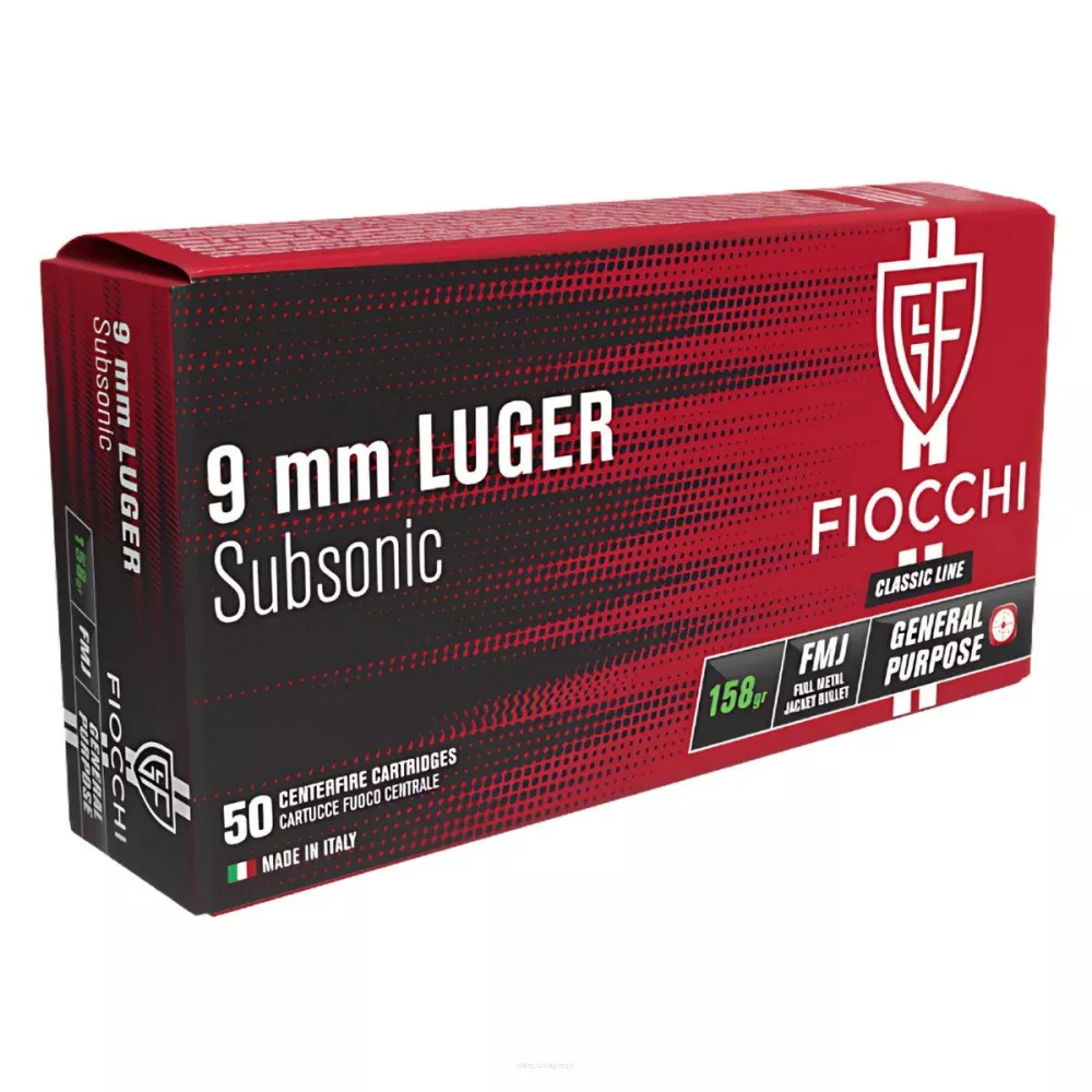 Am. Kul. Fiocchi Subsonic - 9x19 10,2 g FMJ - Opk. 50 szt.