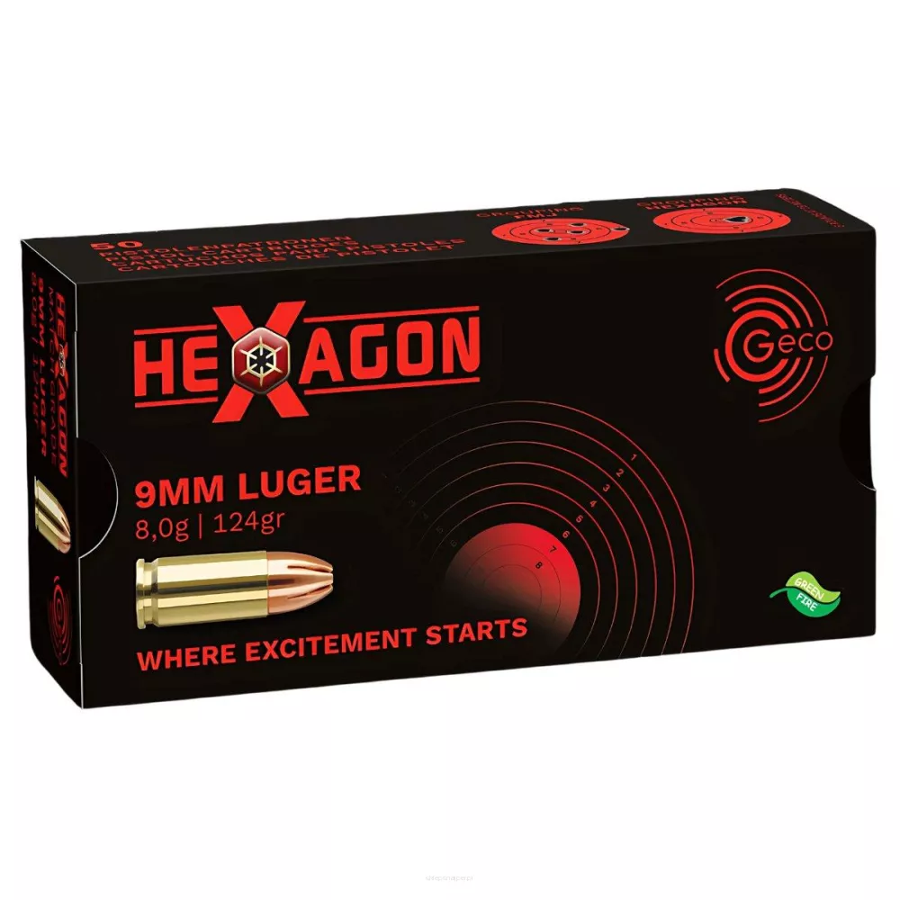 Am. Kul. Geco Hexagon - 9x19 8 g - Opk. 50 szt.
