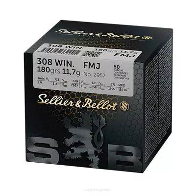 Am. Kul. Sellier&Bellot FMJ - .308 Win 11,7g FMJ - Opk. 50 szt.