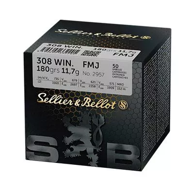 Am. Kul. Sellier&Bellot FMJ - .308 Win 11,7g FMJ - Opk. 50 szt.