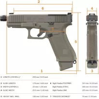 PISTOLET GLOCK 45 MOS 9x19 HUNTER EDITION FS M13,5 - 8