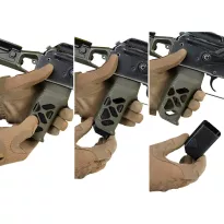 Kruk - Chwyt pistoletowy - Aluminiowy - Jack / Mini Jack / AKM / AK-74 - Armor Black - CRC 9U081 - 10