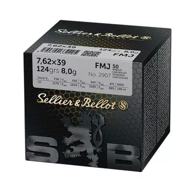 Am. Kul. Sellier&Bellot FMJ - 7,62x39 8g FMJ - Opk. 50 szt.