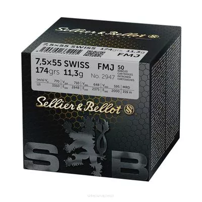 Am. Kul. Sellier&Bellot FMJ - 7,5x55 Swiss 11,3g FMJ