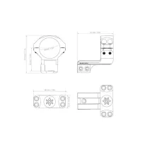 Vector Optics - Montaż do lunety dwuczęściowy Cantilever - 30 mm - Szyna 11mm (Dovetail) - XASR-3017 - 4
