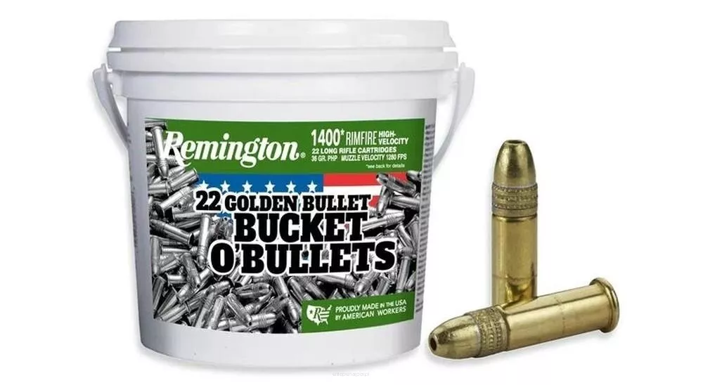 Am. B. Z. Remington 22 Golden Bullet Bucket o Bullets - .22LR HV HP - Wiadro 1400szt.